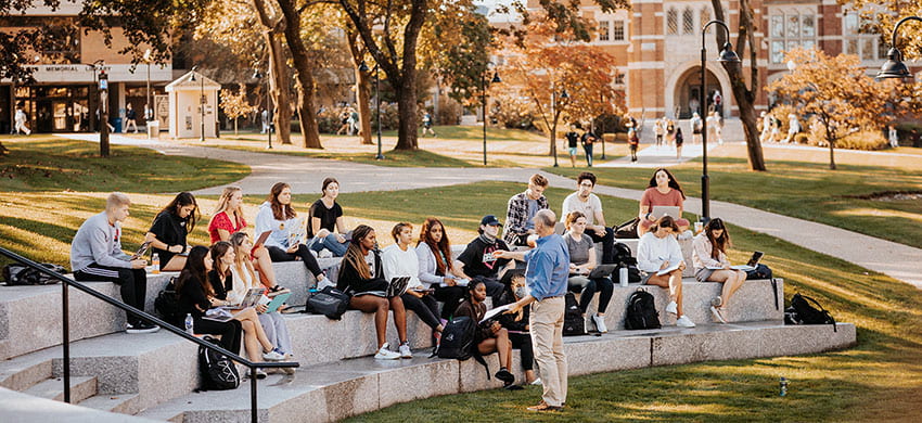 Dr. Bob Hackey teaching outside