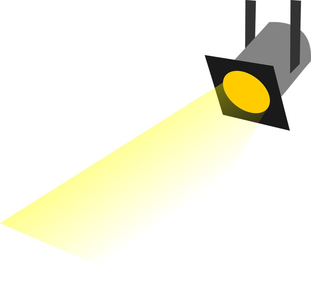 Cartoon image of a spotlight.